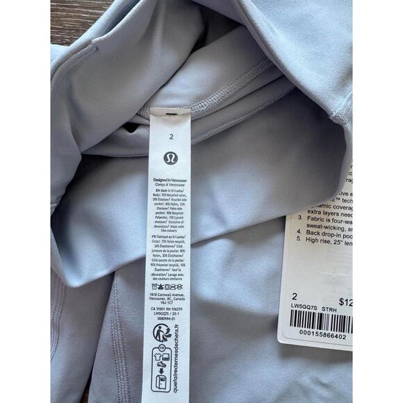 Lululemon Wunder Under SenseKnit High Rise 25” Starch Blue Size 2 NWT - Picture 6 of 7